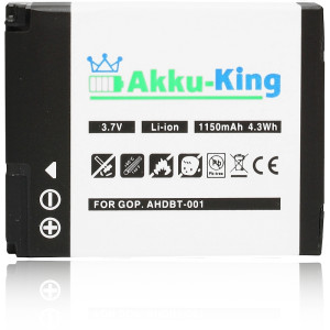  Akku-King Akku kompatibel zu GoPro HERO / Hero 2 / Surf Hero / Helmet Hero - ersetzt ABPAK-001