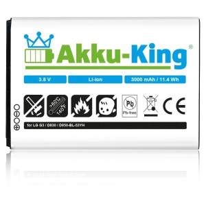Akku-King Akku fuer LG G3 D830 D850 ersetzt BL-53YH